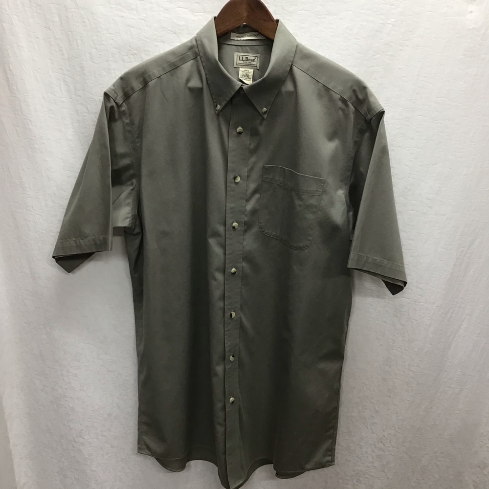 L. L. Bean olive green shirt.  Wrinkle resistant.  LT